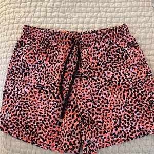 Fabletics Pink and Black Athletic Shorts with Elastic Waistband